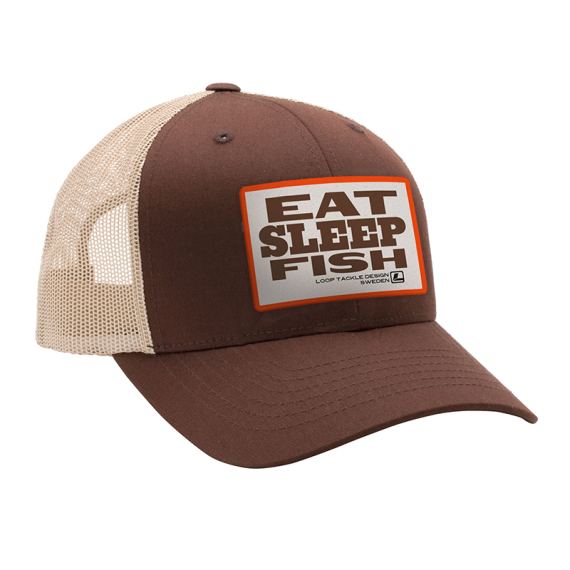 Loop Eat Sleep Fish Cap - Brown/Khaki ryhmässä Vaatteet ja kengät / Lippalakit ja päähineet / Lippikset @ Sportfiskeprylar.se (LFC-46)