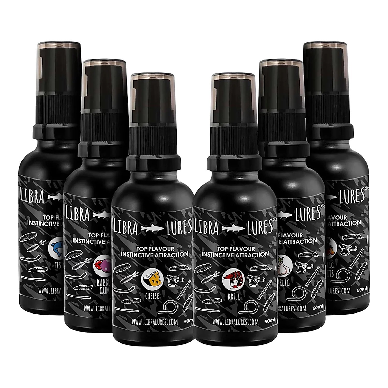 Libra Lures Aroma Spray 50ml ryhmässä Työkalut ja tarvikkeet / Tuoksut & Attractors @ Sportfiskeprylar.se (LL-AROMA50-CHr)