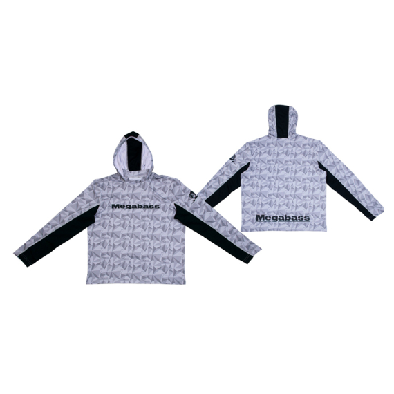Megabass Game Hoodie White - XL ryhmässä Vaatteet ja kengät / Vaatetus / Villapaidat / Pitkähihaiset t-paidat @ Sportfiskeprylar.se (MB497292)