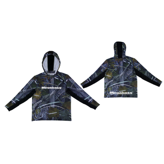 Megabass Game Hoodie Real Camo ryhmässä Vaatteet ja kengät / Vaatetus / Villapaidat / Hupparit @ Sportfiskeprylar.se (MB497353r)