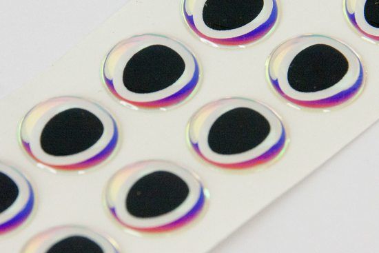 Epoxy Eyes 16,0 mm oval dubbel - svart/pearl ryhmässä Koukut & Tarvikkeet / Perhonsidonta / Perhonsidonta materiaali / Silmät @ Sportfiskeprylar.se (MEY10-PRL3C)