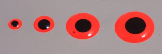 Epoxy Eyes 9mm - Fluo Red ryhmässä Koukut & Tarvikkeet / Perhonsidonta / Perhonsidonta materiaali / Silmät @ Sportfiskeprylar.se (MEY6-405)