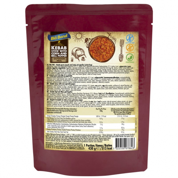 Blue Band - Kebab Stew With Corn ryhmässä Retkeily / ulkoilu / Leirimuonat / Pehmeät säilykkeet @ Sportfiskeprylar.se (MKB109)