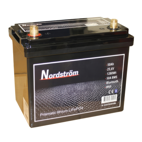 Nordström Lithium 24v Batteri 50 Ah BT ryhmässä Veneilyelektroniikka & veneily / Akut & Laturit / Akut / Lithiumakut @ Sportfiskeprylar.se (N-24V50AHBL)