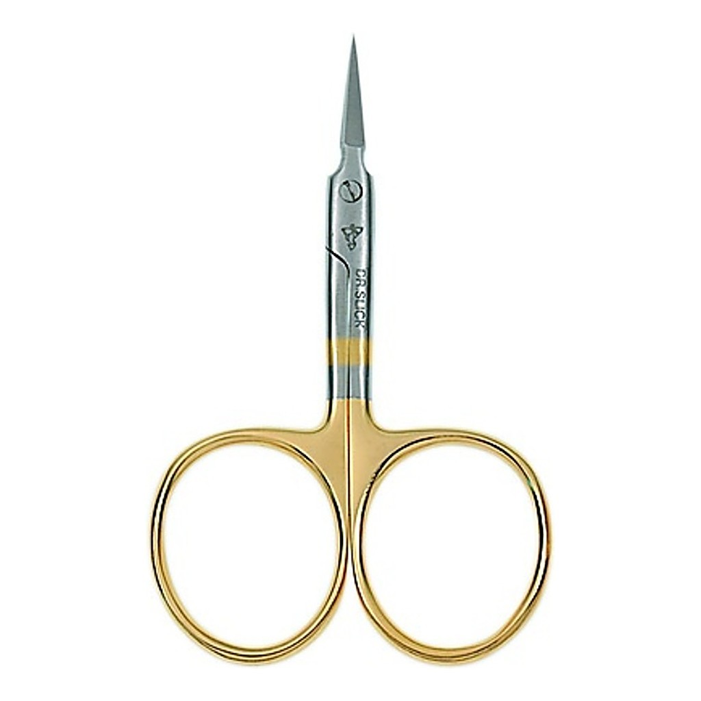 Dr Slick Arrow Scissor 3 1/2\'\' Gold Loops Straight ryhmässä Työkalut ja tarvikkeet / Pihdit & sakset / Leikkurit & sakset @ Sportfiskeprylar.se (NFD618-SA35G)