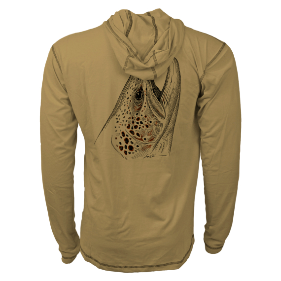 RepYourWater Hooded Sun Shirt Merino Breeze Rising Brown ryhmässä Vaatteet ja kengät / Vaatetus / T-paidat @ Sportfiskeprylar.se (NFD9572-Mr)