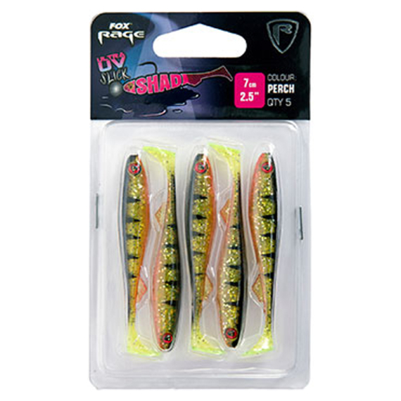 Fox Rage Slick Shad Ultra UV 7 cm 5kpl ryhmässä Vieheet / Jigit ja keinosyötit / Ahven- ja kuhajigit @ Sportfiskeprylar.se (NSC028r)