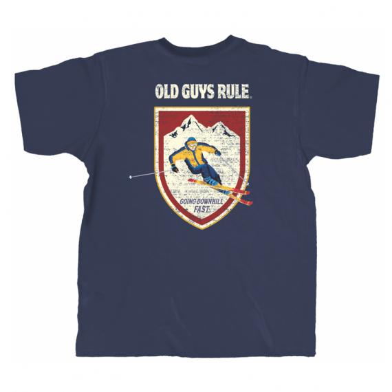 Old Guys Rule Downhill Skier T-Shirt ryhmässä Vaatteet ja kengät / Vaatetus / T-paidat @ Sportfiskeprylar.se (OG2067-Mr)