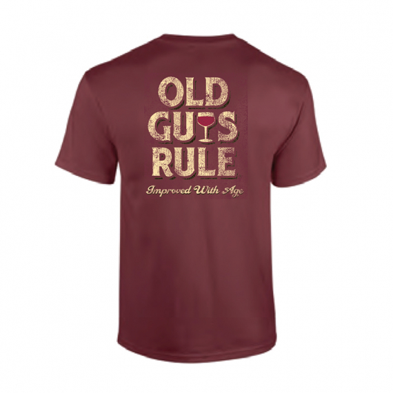 Old Guys Rule - Improved With Age Wine ryhmässä Vaatteet ja kengät / Vaatetus / T-paidat @ Sportfiskeprylar.se (OG760-WIr)