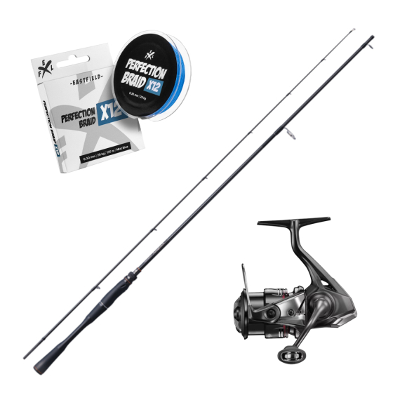 Shimano Poison Adrena Spinning 276M2 Spinning Combo 7\'6\'\' 5-15g 2pc ryhmässä Kalastussetit / Virvelisetit / Ahvenen Avokelasetti @ Sportfiskeprylar.se (POISONADRENAVANFORD)