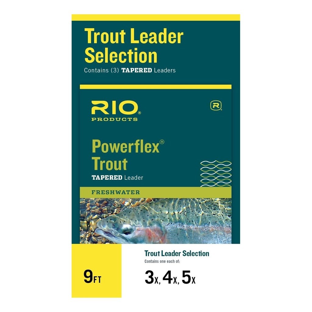 Rio Powerflex Trout Taperad Leader 9ft 3-Pack 4X/5X/6X ryhmässä Koukut & Tarvikkeet / perukkeet & perukemateriaalit / Valmiit perukkeet / Kartioperukkeet @ Sportfiskeprylar.se (RP24331)