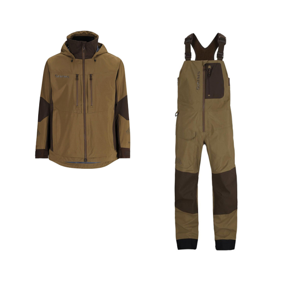 Simms Pro Dry Bibs and Jacket Driftwood/Black ryhmässä Vaatteet ja kengät / Vaatetus / Kalastusasut @ Sportfiskeprylar.se (SIMMSPRODRYSET2025)