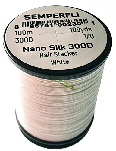Semperfli Nano Silk 300D 1/0 Hair Stacker ryhmässä Koukut & Tarvikkeet / Perhonsidonta / Perhonsidonta materiaali / Solmulanka @ Sportfiskeprylar.se (SNAN300WHT)