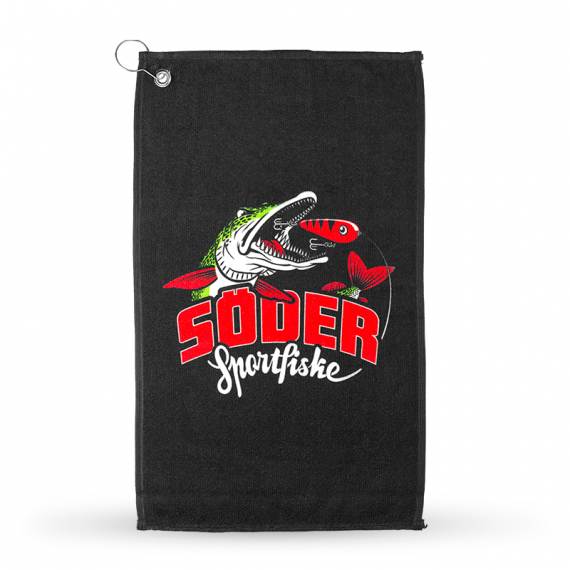 Fiskehandduk Black - Söder Sportfiske ryhmässä Työkalut ja tarvikkeet / Kalastuspyyhkeet @ Sportfiskeprylar.se (SODERTOWEL)