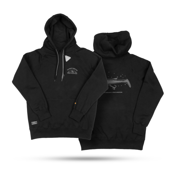 SQRTN x Söder Sportfiske Scout Shad Hoodie, Black ryhmässä Vaatteet ja kengät / Vaatetus / Villapaidat / Hupparit @ Sportfiskeprylar.se (SQSS-003-Sr)
