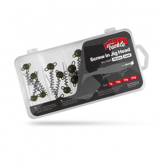 Söder Tackle Screw in Jig Head Mix Pack (20pcs) - 7g, 10g, 15g, 20g ryhmässä Koukut & Tarvikkeet / Jigipäät / Ruuvien päät @ Sportfiskeprylar.se (ST-LSBJ)