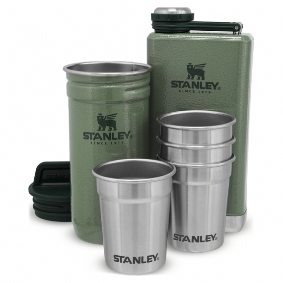 Stanley The Pre-Party Shotglass + Flask Set - Hammertone Green ryhmässä Retkeily / ulkoilu / Retkikeittiöt & keittiövälineet / Kupit ja mukit / Kupit @ Sportfiskeprylar.se (ST1001883034)