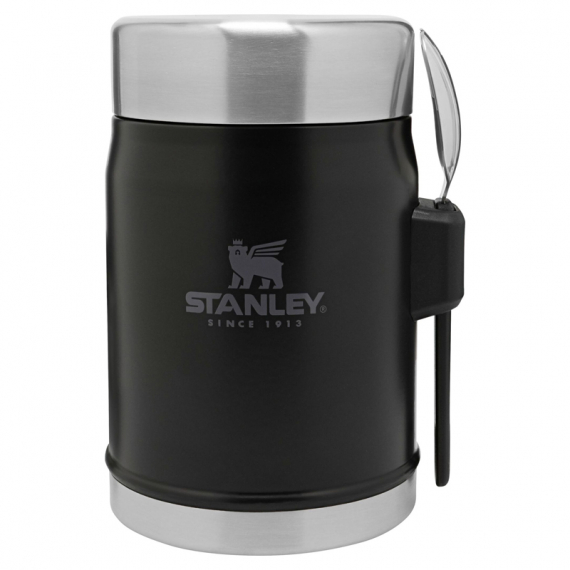 Stanley The Legendary Food Jar + Spork .4L - Matte Black ryhmässä Retkeily / ulkoilu / Retkikeittiöt & keittiövälineet / Lounaslaatikot & ruokatermokset / Ruokatermokset @ Sportfiskeprylar.se (ST1009382005)