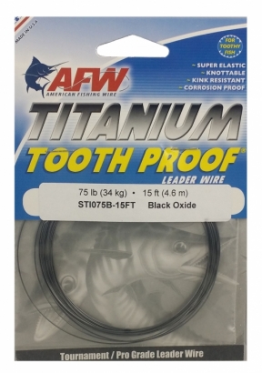 Titanium Tooth Proof, Single Strand Leader Wire, 75 lb (34 kg) ryhmässä Koukut & Tarvikkeet / perukkeet & perukemateriaalit / Perukemateriaalit / Siimat @ Sportfiskeprylar.se (ST1075B-15FT)