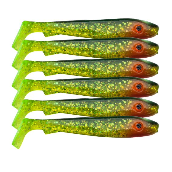 SvartZonker McRubber Bass 8cm (6-pack) - C19 Black n\' Chartreuse ryhmässä Vieheet / Jigit ja keinosyötit / Ahven- ja kuhajigit @ Sportfiskeprylar.se (SZ100172)
