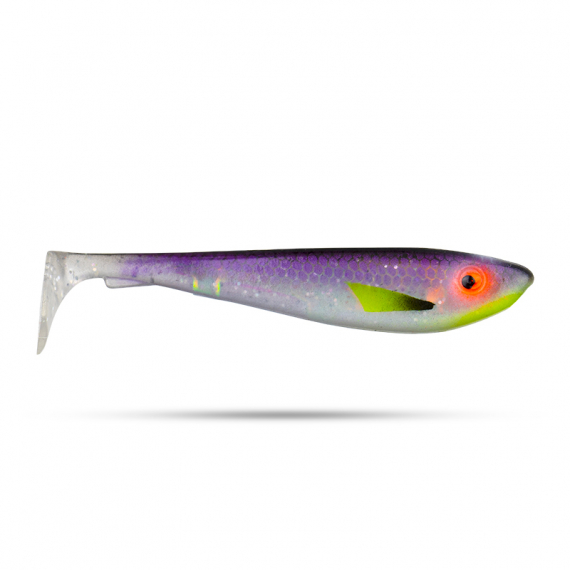 Svartzonker McRubber Shad 9cm (6kpl) - Söder Custom Amazing White Fish Flash ryhmässä Uistimet / vieheet / Softbaits / Kumikalat / Ahven heittojigit & Kuha heittojigit @ Sportfiskeprylar.se (SZ103901)
