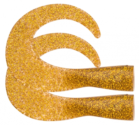 SvartZonker BigTail Junior C2 Gold Glitter 2kpl ryhmässä Uistimet / vieheet / Softbaits / Kumikalat / Varapyrstöt & Curlys @ Sportfiskeprylar.se (SZ106302)