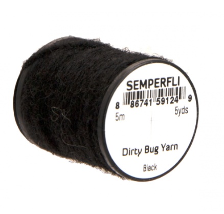 Semperfli Dirty Bug Yarn - Black ryhmässä Koukut & Tarvikkeet / Perhonsidonta / Perhonsidonta materiaali / Chenille & Lanka @ Sportfiskeprylar.se (Sem-0950-1001r)