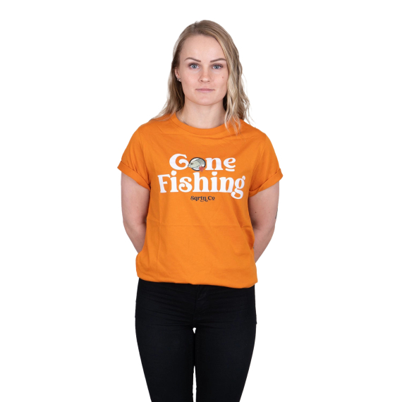SQRTN Gone Fishing T-Shirt Orange Caramel ryhmässä Vaatteet ja kengät / Vaatetus / T-paidat @ Sportfiskeprylar.se (TEE-507-Sr)