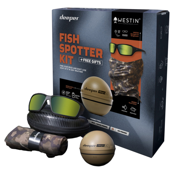 Deeper Smart Sonar CHIRP+ 2.0 Fish Spotter Kit (Westin W6 Sport + Deeper Neck Gaiter) ryhmässä Veneilyelektroniikka & veneily / kaikuluotaimet / Kannetavat kaikuluotaimet @ Sportfiskeprylar.se (TGAM1483)