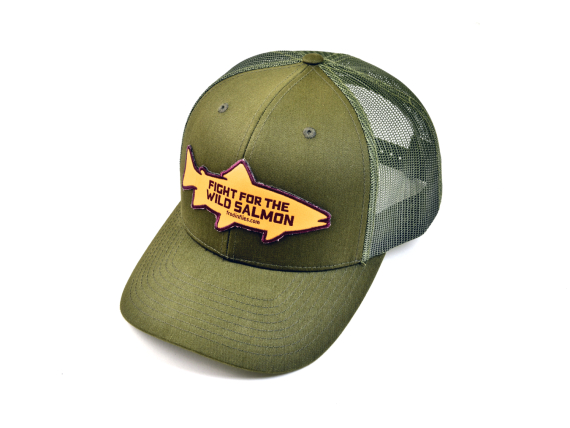 Frödin Flies Green/Olive Wild Salmon Trucker Hat ryhmässä Vaatteet ja kengät / Lippikset ja päähineet / Lippikset @ Sportfiskeprylar.se (TH-WBT)