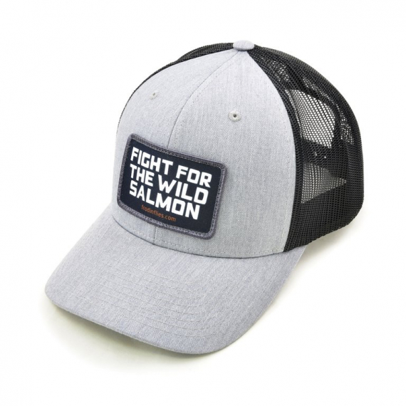 Frödin Flies Light Grey/Black Wild Salmon Trucker Hat ryhmässä Vaatteet ja kengät / Lippikset ja päähineet / Lippikset / Trucker lippikset @ Sportfiskeprylar.se (TH-WGB)