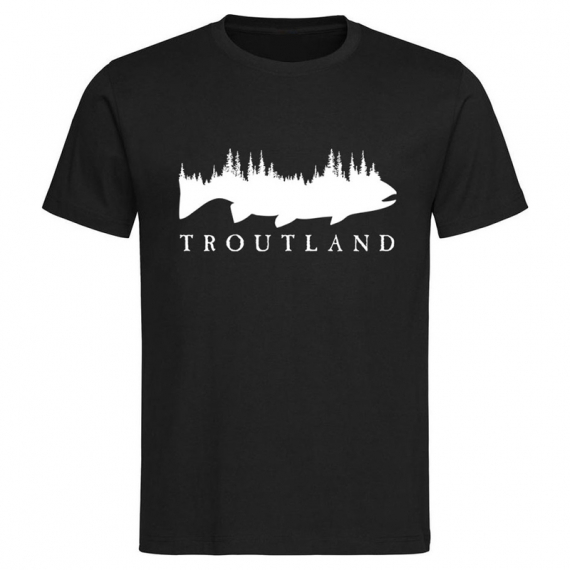 Troutland Men´s 100% Cotton t-shirt ryhmässä Vaatteet ja kengät / Vaatetus / T-paidat @ Sportfiskeprylar.se (TS200-TBLK-Sr)