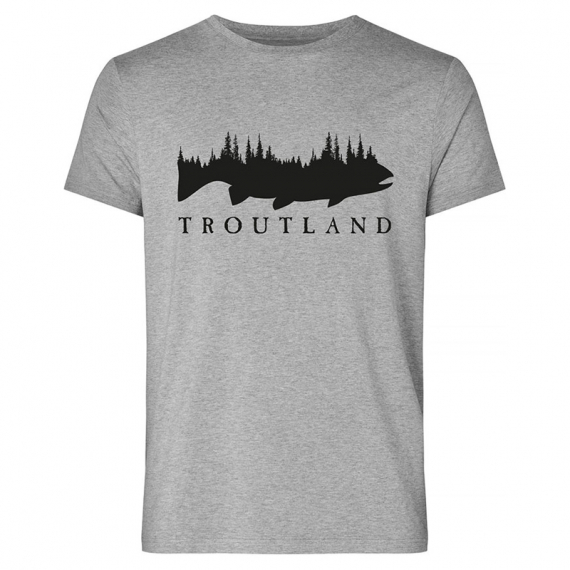 Troutland Men´s 100% Cotton Grey t-shirt ryhmässä Vaatteet ja kengät / Vaatetus / T-paidat @ Sportfiskeprylar.se (TS2000-TGREY-Sr)
