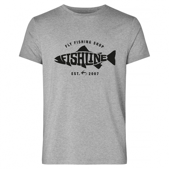 Fishline Fish Logo Men´s 100% Cotton Grey t-shirt ryhmässä Vaatteet ja kengät / Vaatetus / T-paidat @ Sportfiskeprylar.se (TS2000_FLTL-Sr)