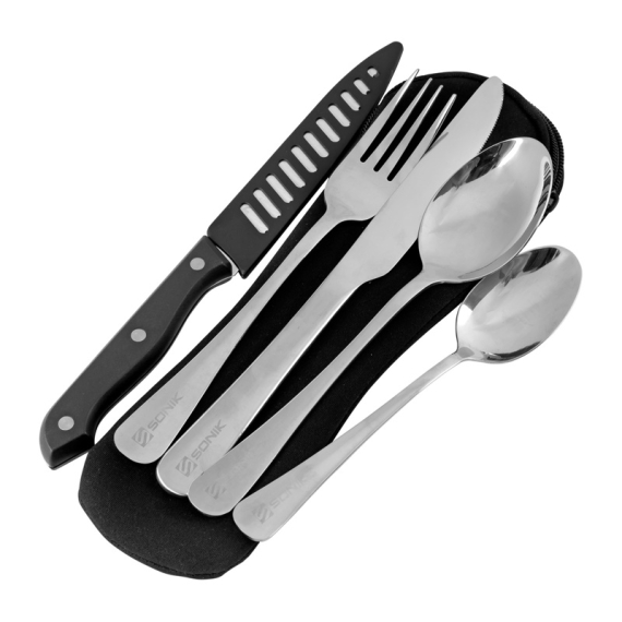 Sonik Sizzla Cutlery Set ryhmässä Retkeily / ulkoilu / Retkikeittiöt & keittiövälineet / Aterimet ja lisävarusteet @ Sportfiskeprylar.se (UC0015)