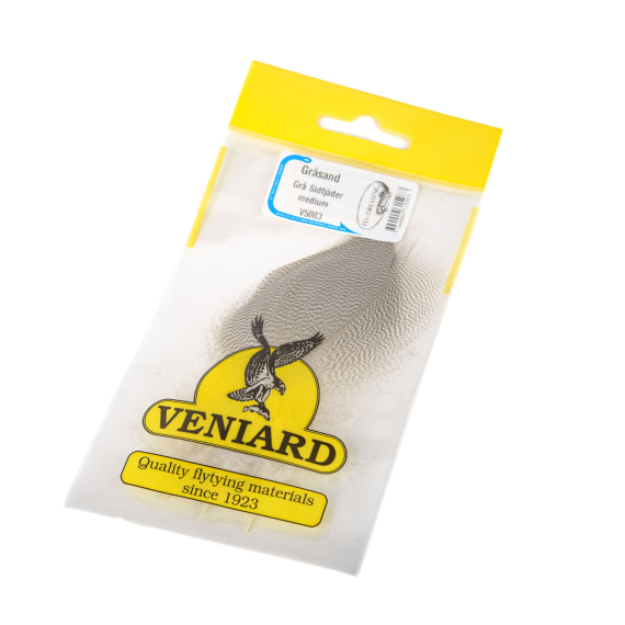 Gräsand - Grey Sidfjäder Medium ryhmässä Koukut & Tarvikkeet / Perhonsidonta / Perhonsidontamateriaalit / Höyhenet & Sulat / Muut höyhenet @ Sportfiskeprylar.se (V5003)