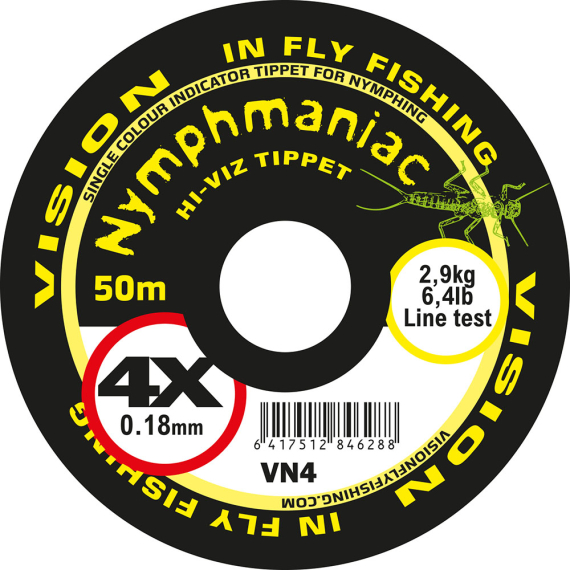 Vision Nymphmaniac Hi-Viz Yellow Tippet 50m ryhmässä Kalastusmenetelmät / Perhokalastus @ Sportfiskeprylar.se (VN3r)