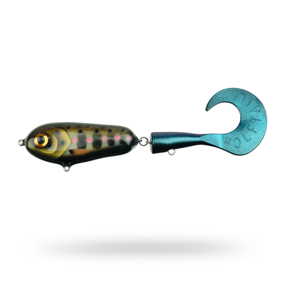 Wolfcreek Wolftail Shallow 23cm, 90g - Black Smolt UV ryhmässä Vieheet / Käsintehty vieheet / Käsintehty Tail baits @ Sportfiskeprylar.se (WOLFTAILCR175)