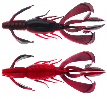 PerchFight Crayfish 4.4\'\' 5kpl , Red And Black ryhmässä Uistimet / vieheet / Softbaits / Kumikalat / Rapu- ja otusjigit / Rapujigit @ Sportfiskeprylar.se (Z-PC44-RB)