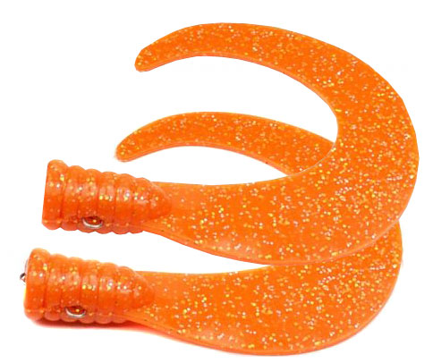 SvartZonker Big Tail (2-pack) - Orange ryhmässä Uistimet / vieheet / Softbaits / Kumikalat / Varapyrstöt & Curlys @ Sportfiskeprylar.se (ZS101103)