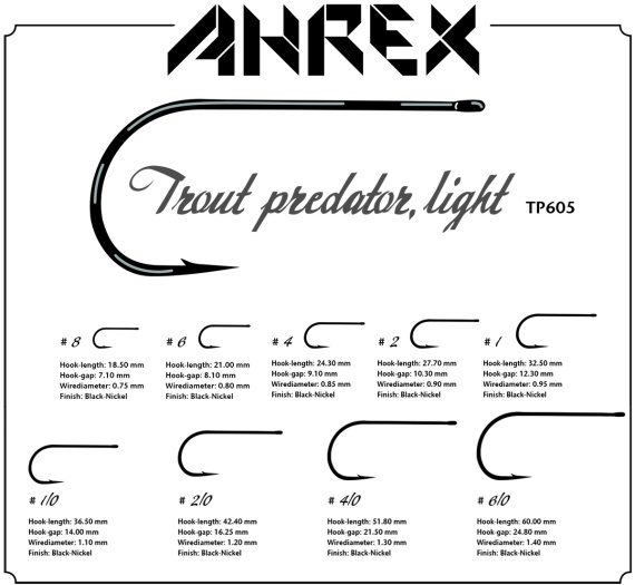 Ahrex TP605 Trout Predator Light 12-pack ryhmässä Koukut & Tarvikkeet / Koukut / Perhonsidontakoukut @ Sportfiskeprylar.se (atp605-6r)