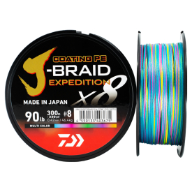 Daiwa J-Braid Expedition x8E 300m Multi Color - 0.35mm