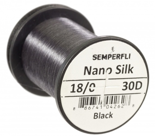 Semperfli Nano Silk 18/0 30D Black ryhmässä Koukut & Tarvikkeet / Perhonsidonta / Perhonsidonta materiaali / Solmulanka @ Sportfiskeprylar.se (nano-ultra-blkr)