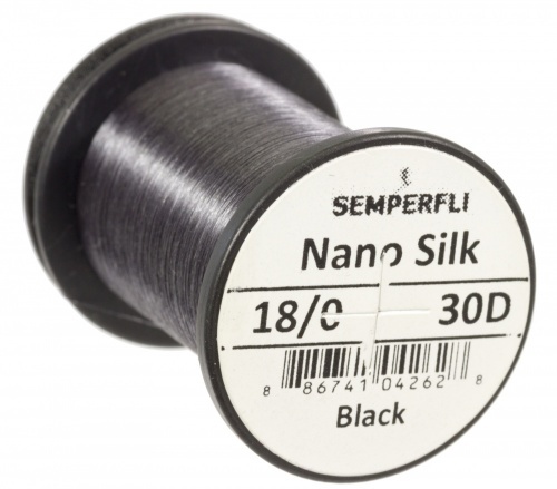 Semperfli Nano Silk 18/0 30D Black ryhmässä Koukut & Tarvikkeet / Perhonsidonta / Perhonsidontamateriaalit / Solmulanka @ Sportfiskeprylar.se (nano-ultra-blkr)