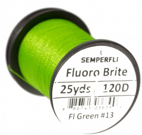 Semperfli Fluoro Brite - Green ryhmässä Koukut & Tarvikkeet / Perhonsidonta / Perhonsidontamateriaalit / Solmulanka @ Sportfiskeprylar.se (sem-glo-grr)