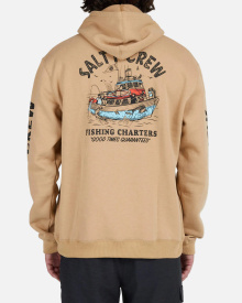 Salty Crew Fishing Charters Hooded Fleece Sandstone