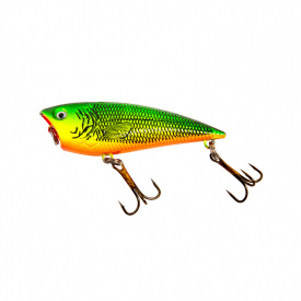Fladen Eco Popper 6,5cm, 8g - Black Limegreen Orange Black Pattern