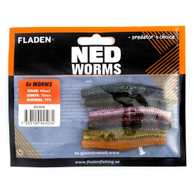 Fladen NED worm 6p 7cm Mixpack