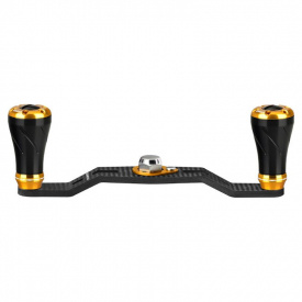 Gomexus 95mm Carbon Swept Handle with 20mm Aluminium Knob 8x5mm - Black & Gold