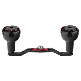 Gomexus 105mm Carbon Swept Handle with 30mm Aluminium Knob 7x4mm - Black & Red